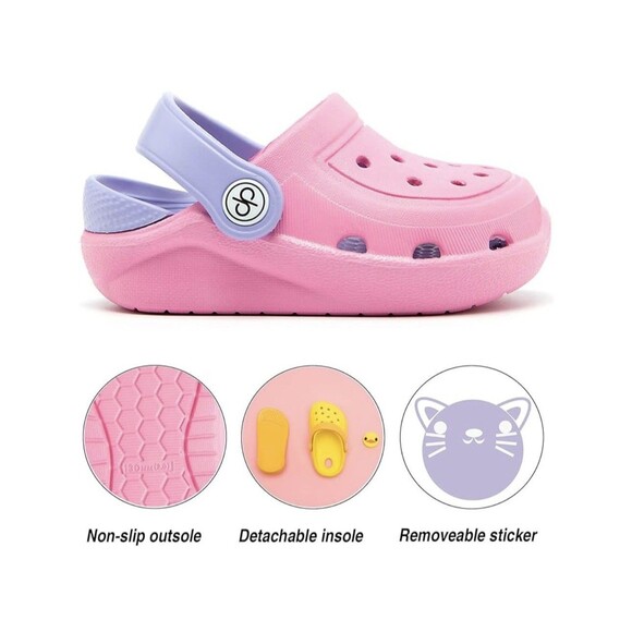 dripdrop Toddler Girls Comfort Clogs Kids Slip On Garden Shoes Lightweight - Picture 1 of 7